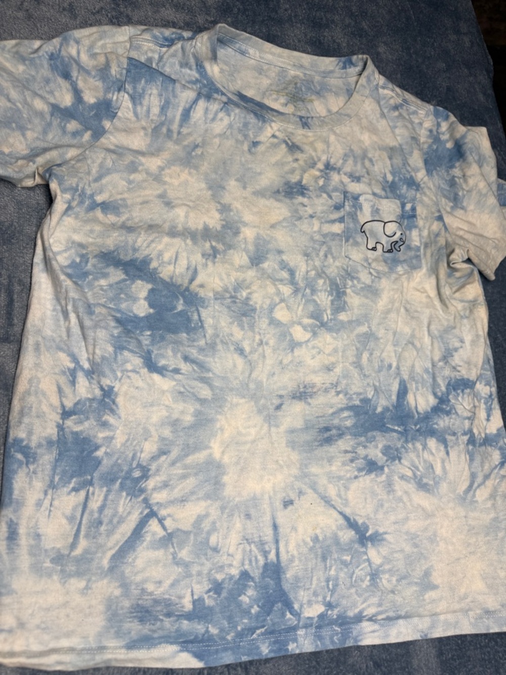 ivory ella Blue & White Tie-Dye Elephant Tee - Picture 3 of 4